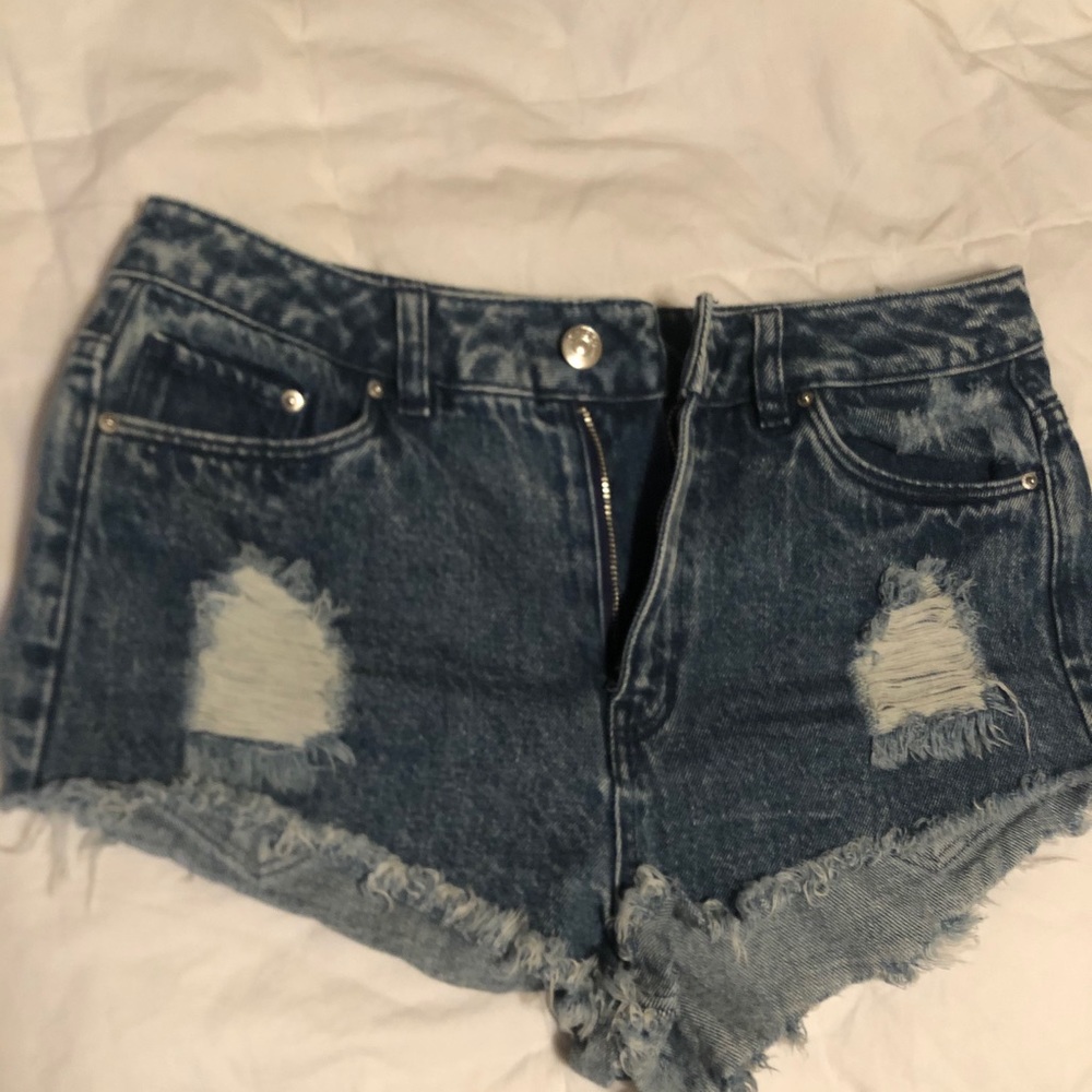 Dark Wash High Waisted Jean Shorts